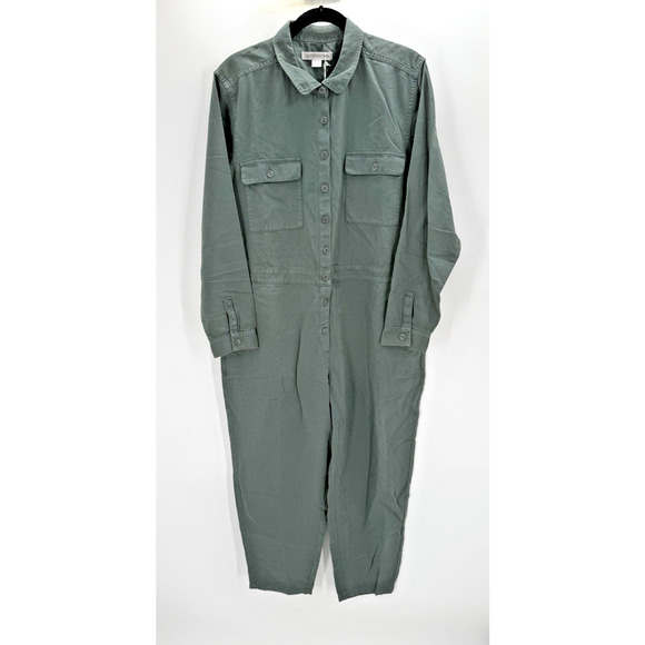 Outerknown Pants - OUTERKNOWN Jumpsuit Women XL Green Long Sleeve NEW Organic Cotton Linen